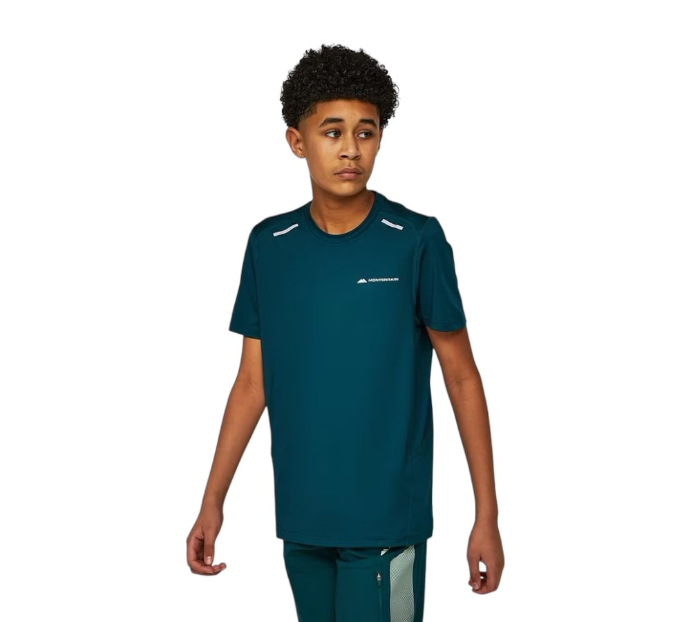 JUNIOR MONTERRAIN KATLA T-SHIRT - TEAL/GREEN