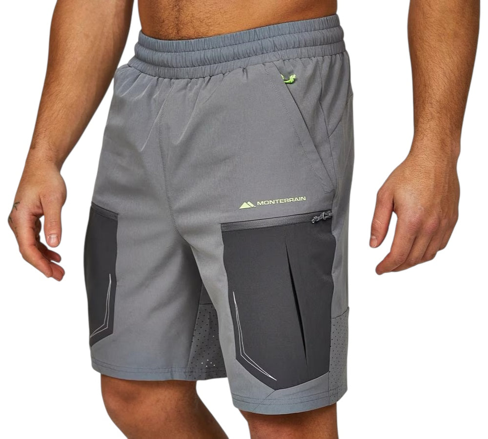 MONTERRAIN ORBIT SHORTS - GREY/VOLT