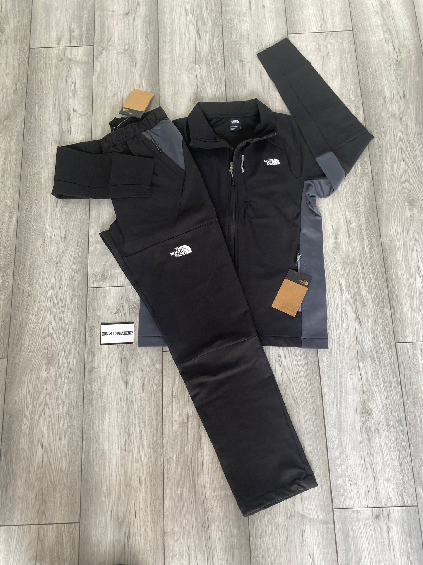 NORTHFACE 1/4 TRACKSUIT BOTTOMS - BLACK/GREY