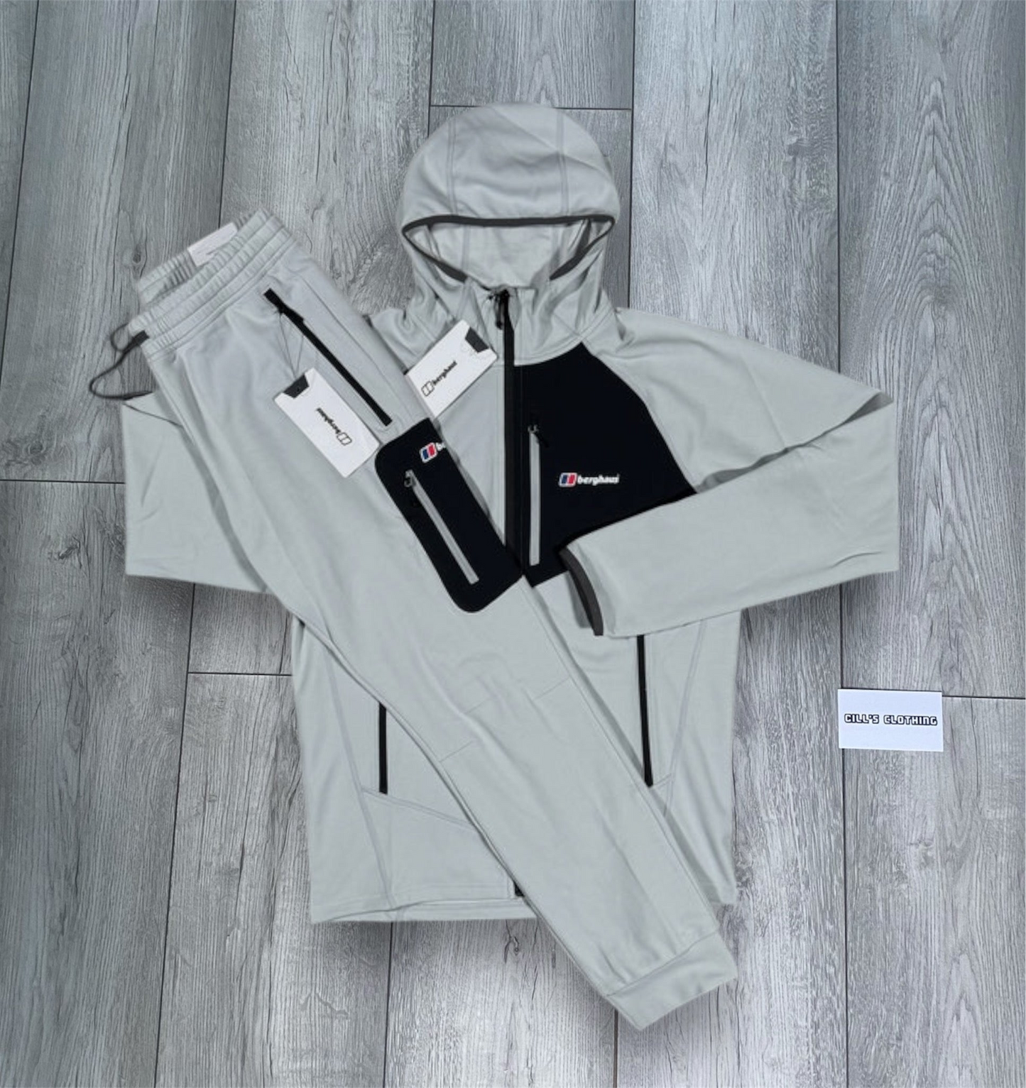 BERGHAUS FLEECE TRACKSUIT - LIGHT GREY/WHITE