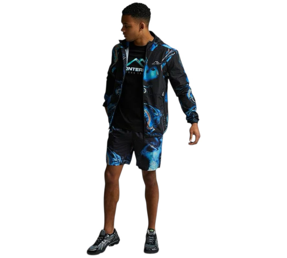 MONTERRAIN SATURN WOVEN SHORTS - BLACK/AQUA