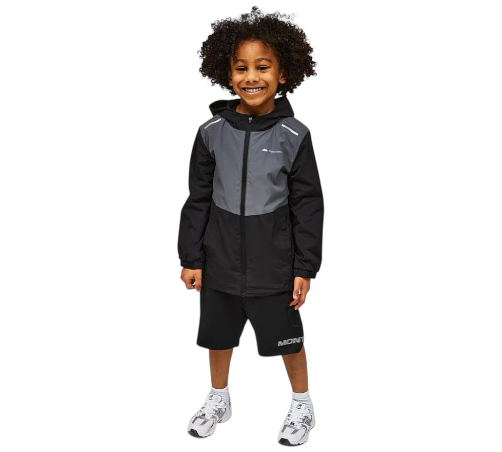 JUNIOR MONTERRAIN ANTORA WINDBREAKER - BLACK/GREY