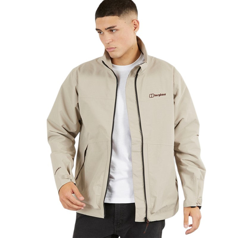 BERGHAUS MENS WOODWALK WATERPROOF JACKET - LIGHT GREY