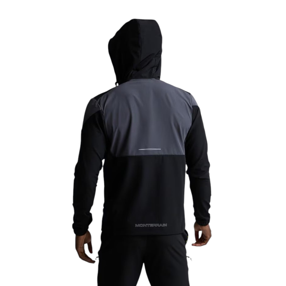 MONTERRAIN ORBIT WOVEN RUNNING HOODIE - BLACK/ URBAN CHARCOAL