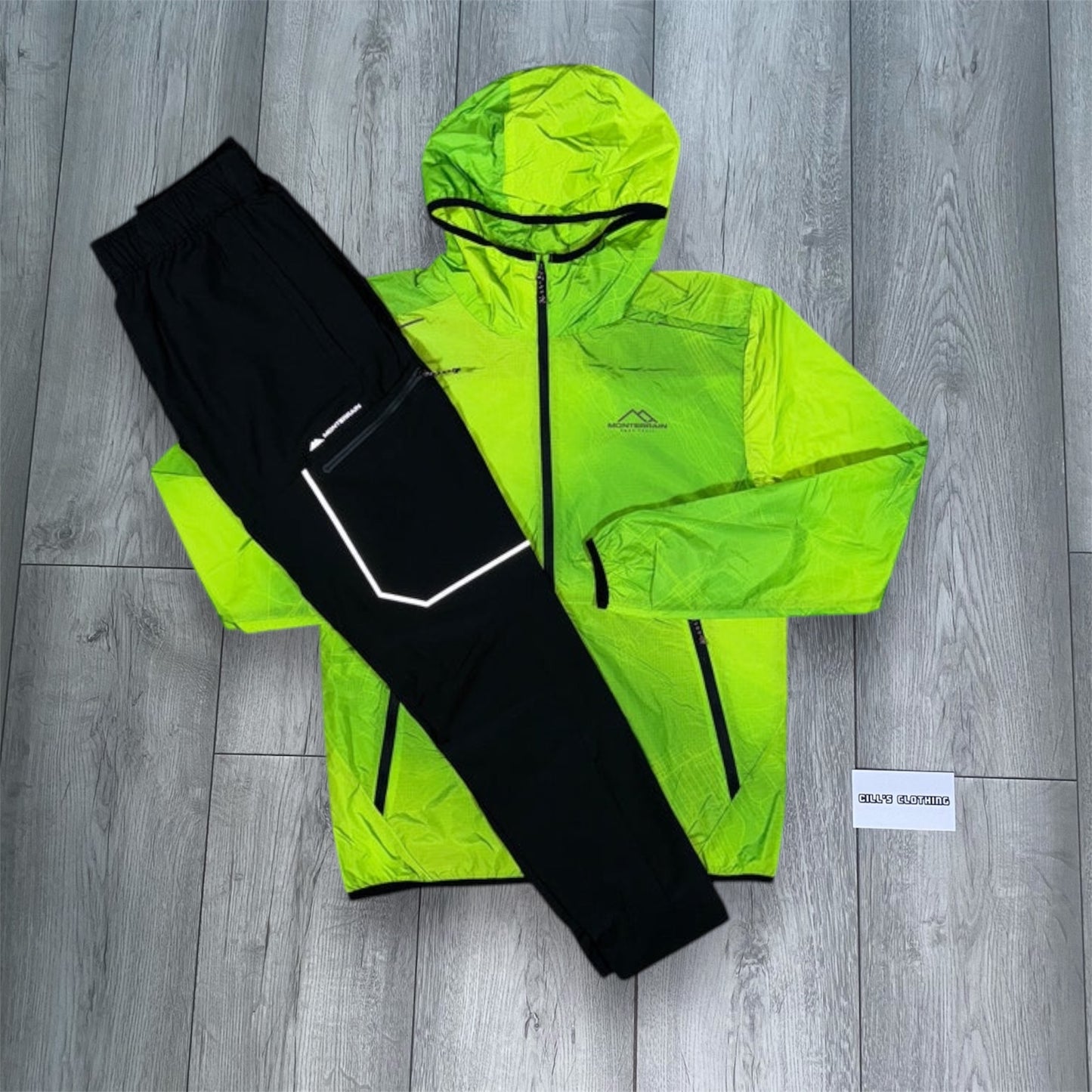 MONTERRAIN URBAN TRACKSUIT SET - LIME GREEN/BLACK