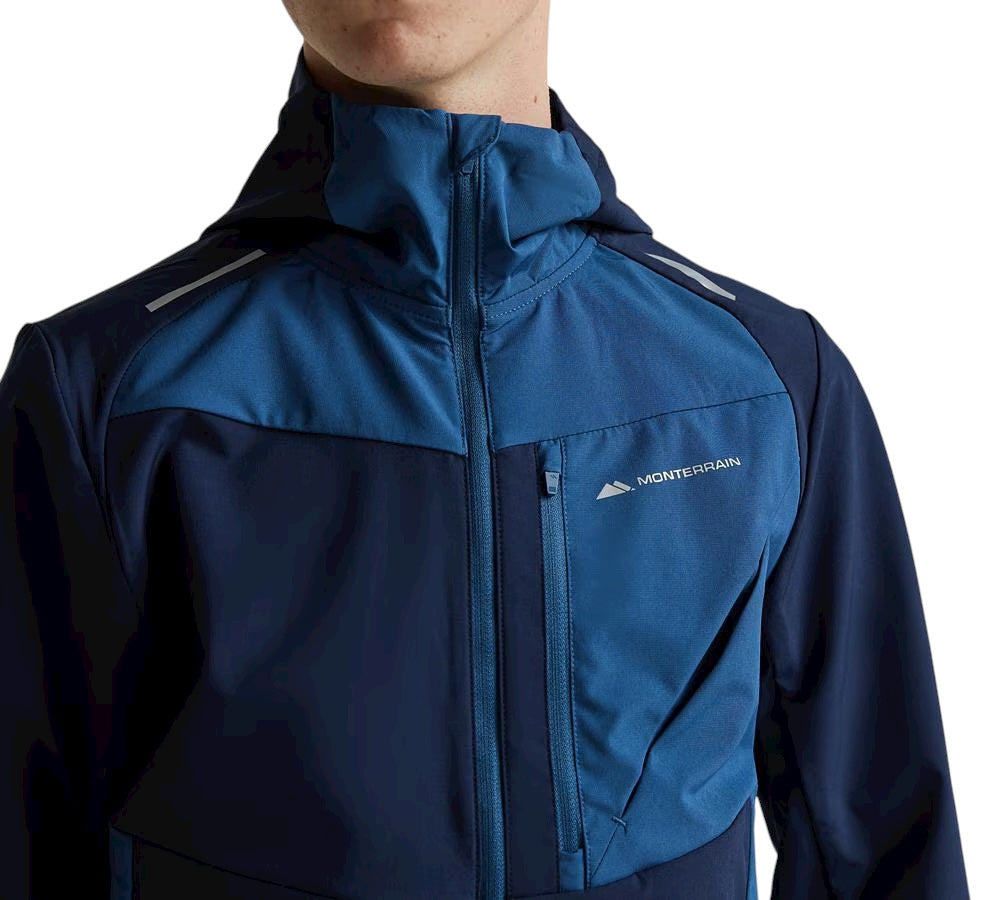 JUNIOR MONTERRAIN DEFLECT 2.0 WOVEN RUNNING JACKET - BLUE