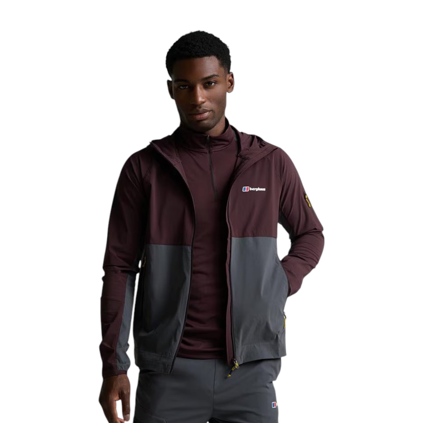 BERGHAUS TRACK JACKET - BLACK/BROWN