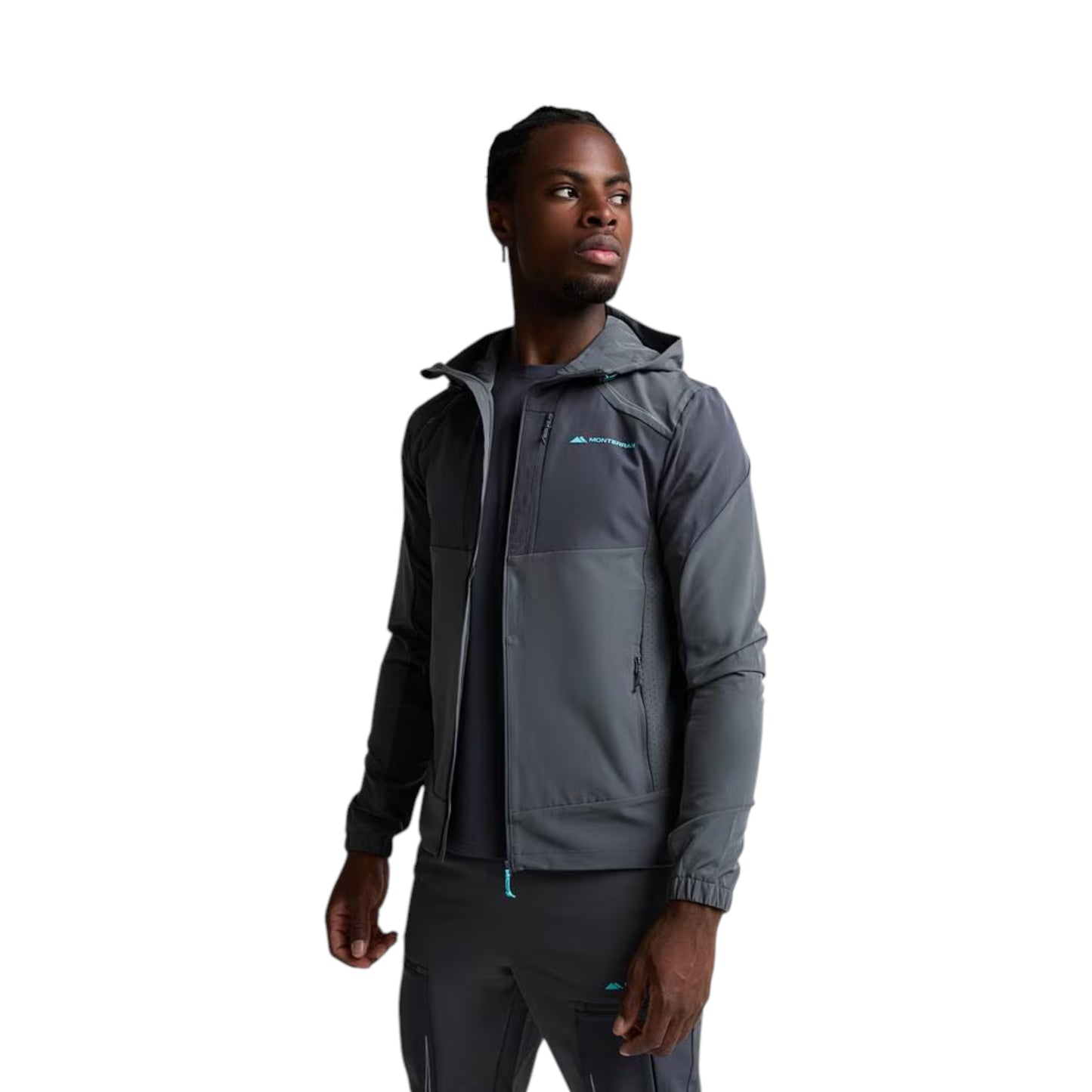 MONTERRAIN ORBIT WOVEN RUNNING HODDIE - BLUE/GRAY