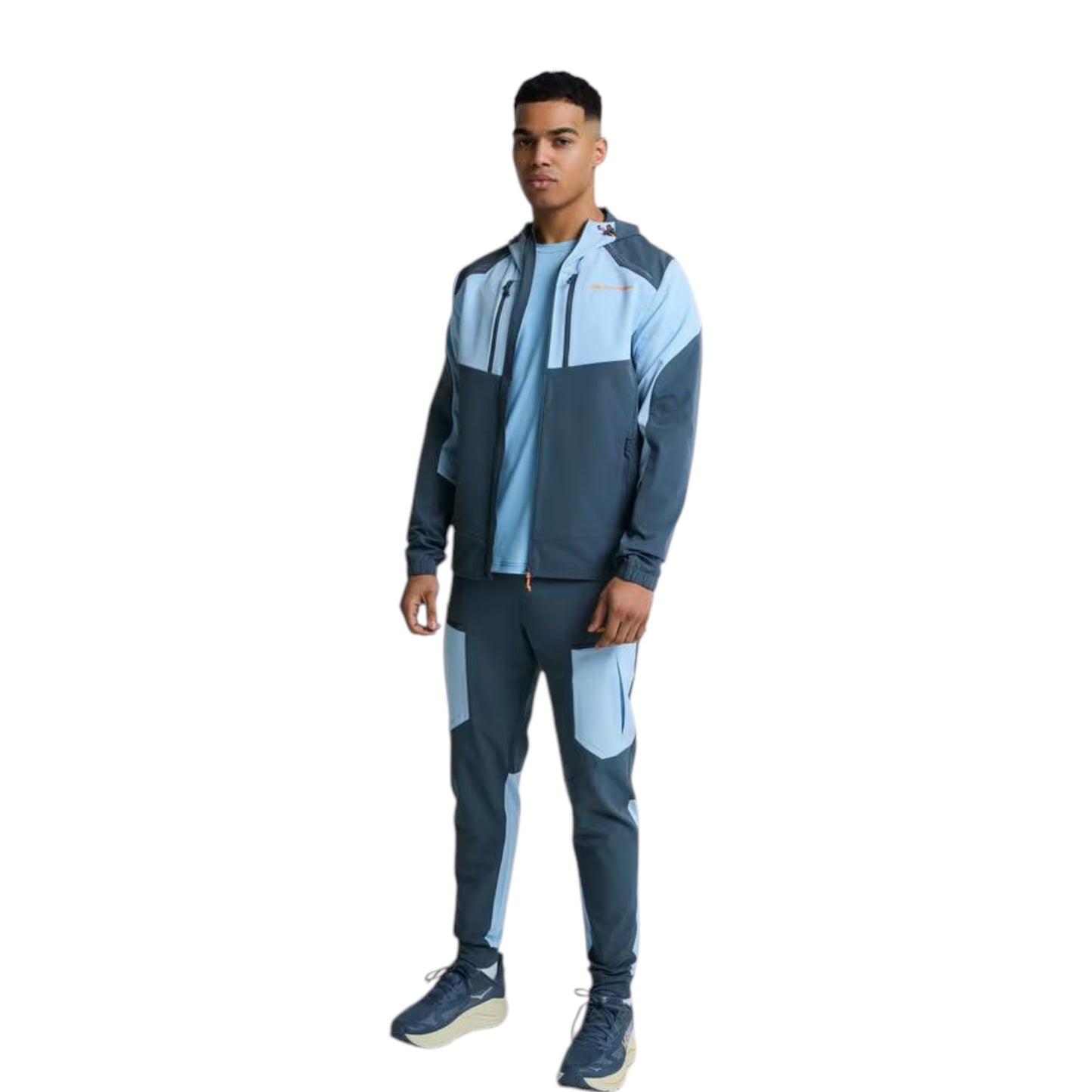 MONTERRAIN ORBIT WOVEN RUNNING HOODIE - BLUE/LIGHT BLUE