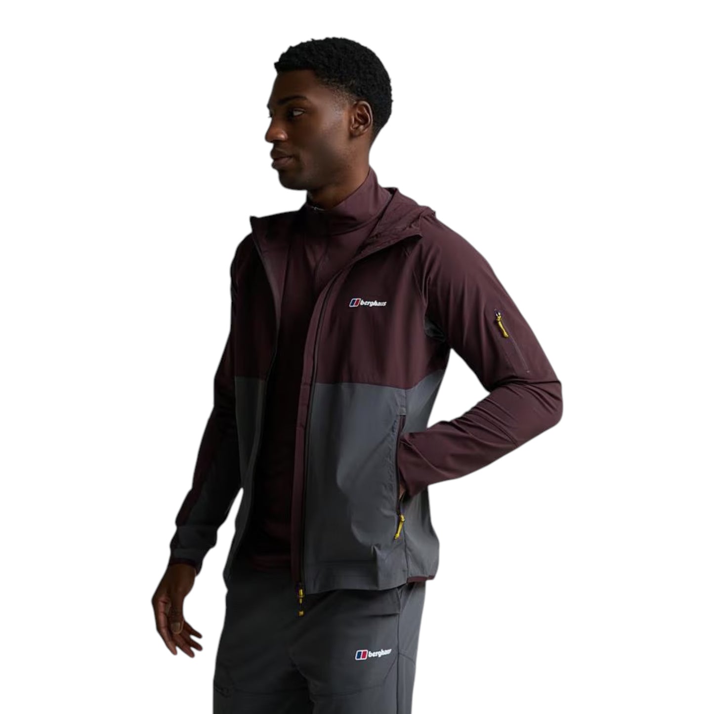 BERGHAUS TRACK JACKET - BLACK/BROWN