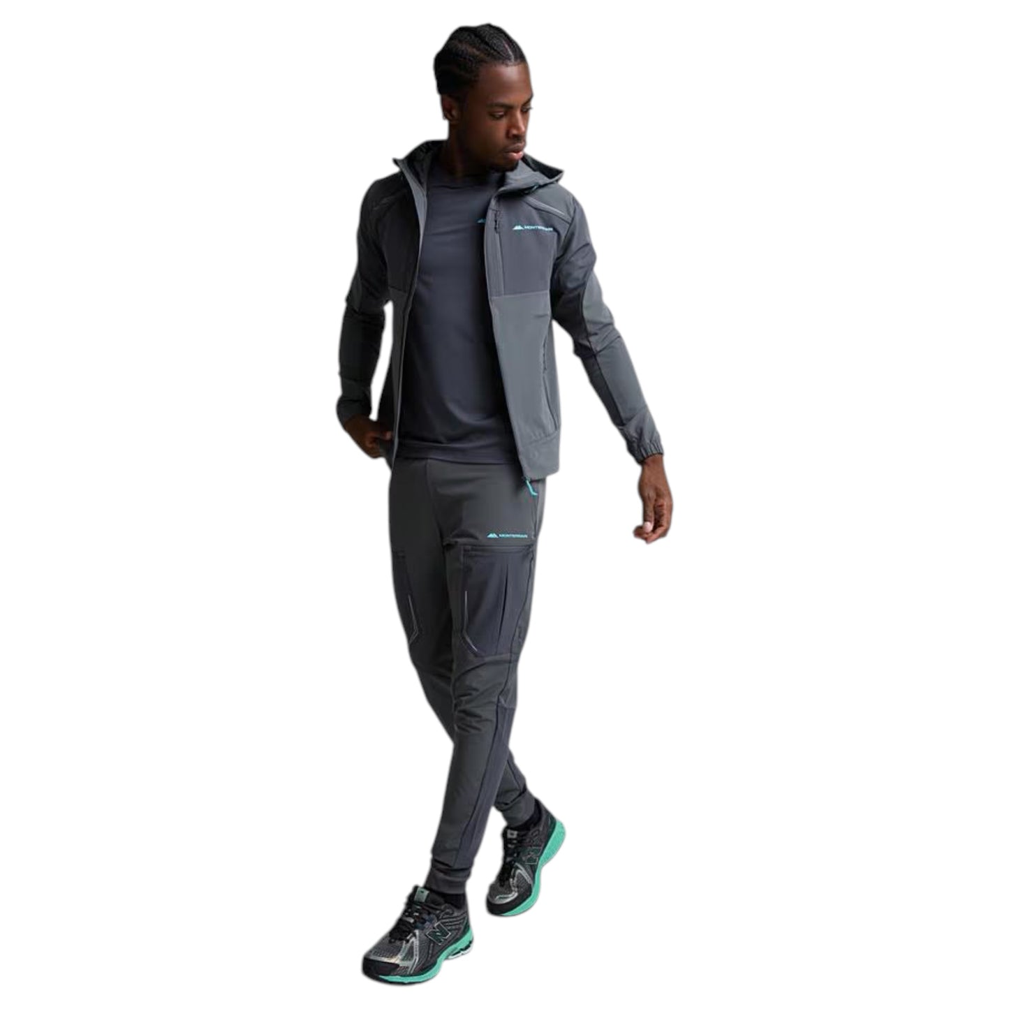 MONTERRAIN ORBIT WOVEN RUNNING HODDIE - BLUE/GRAY