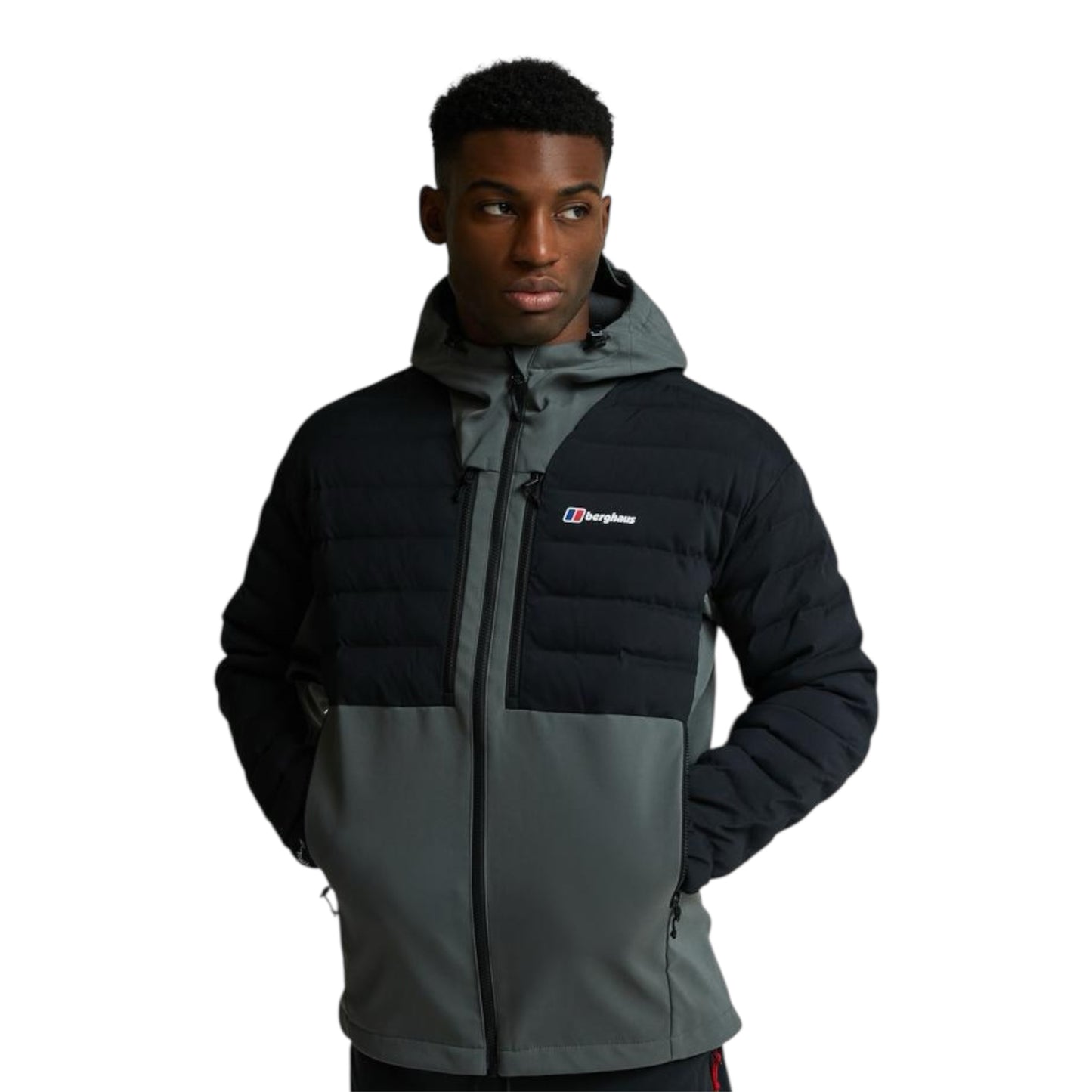 BERGHAUS THERAN HYBRID JACKET - BLACK/GREY