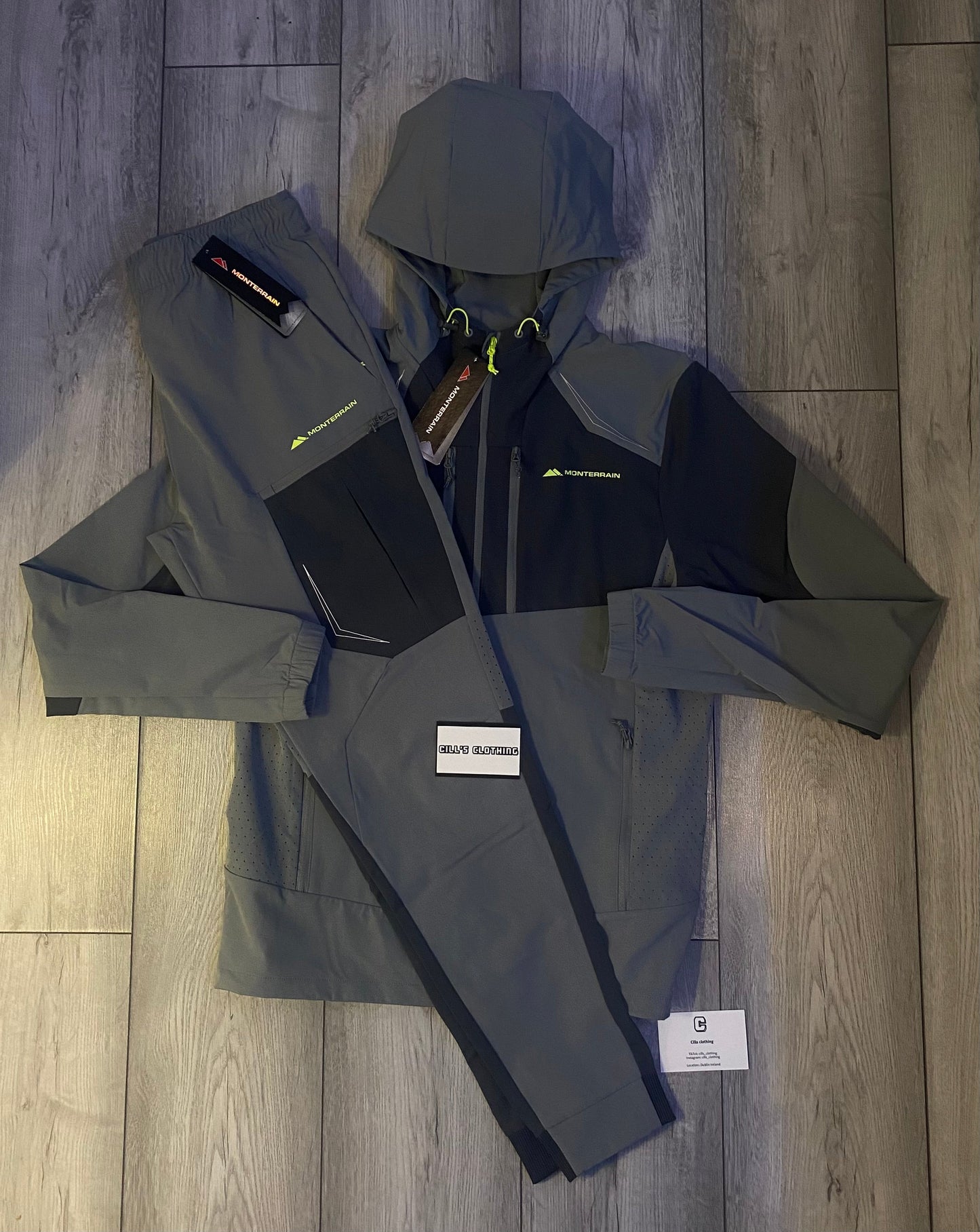 MONTERRAIN TRACKSUIT - GREY/VOLT TIPS