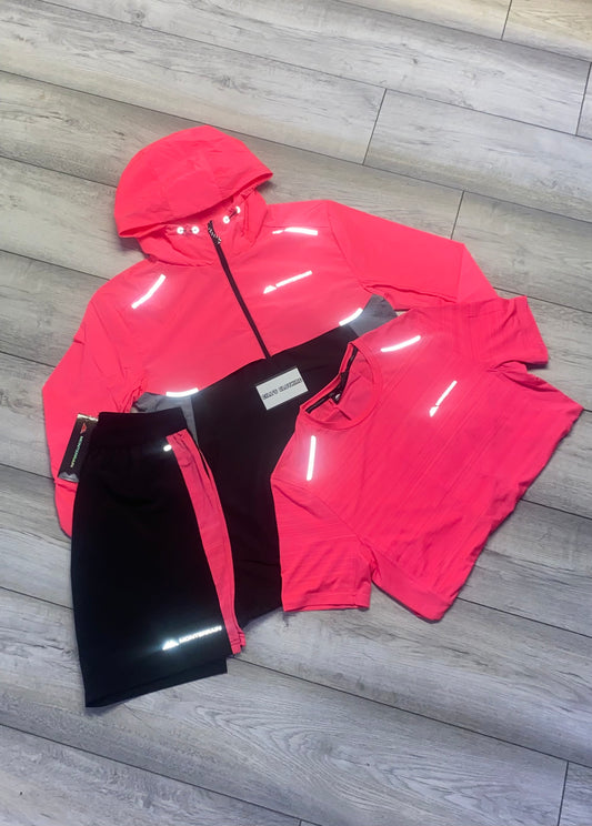 MONTERRAIN WINDBREAKER 3 PIECE SET - PINK/BLACK