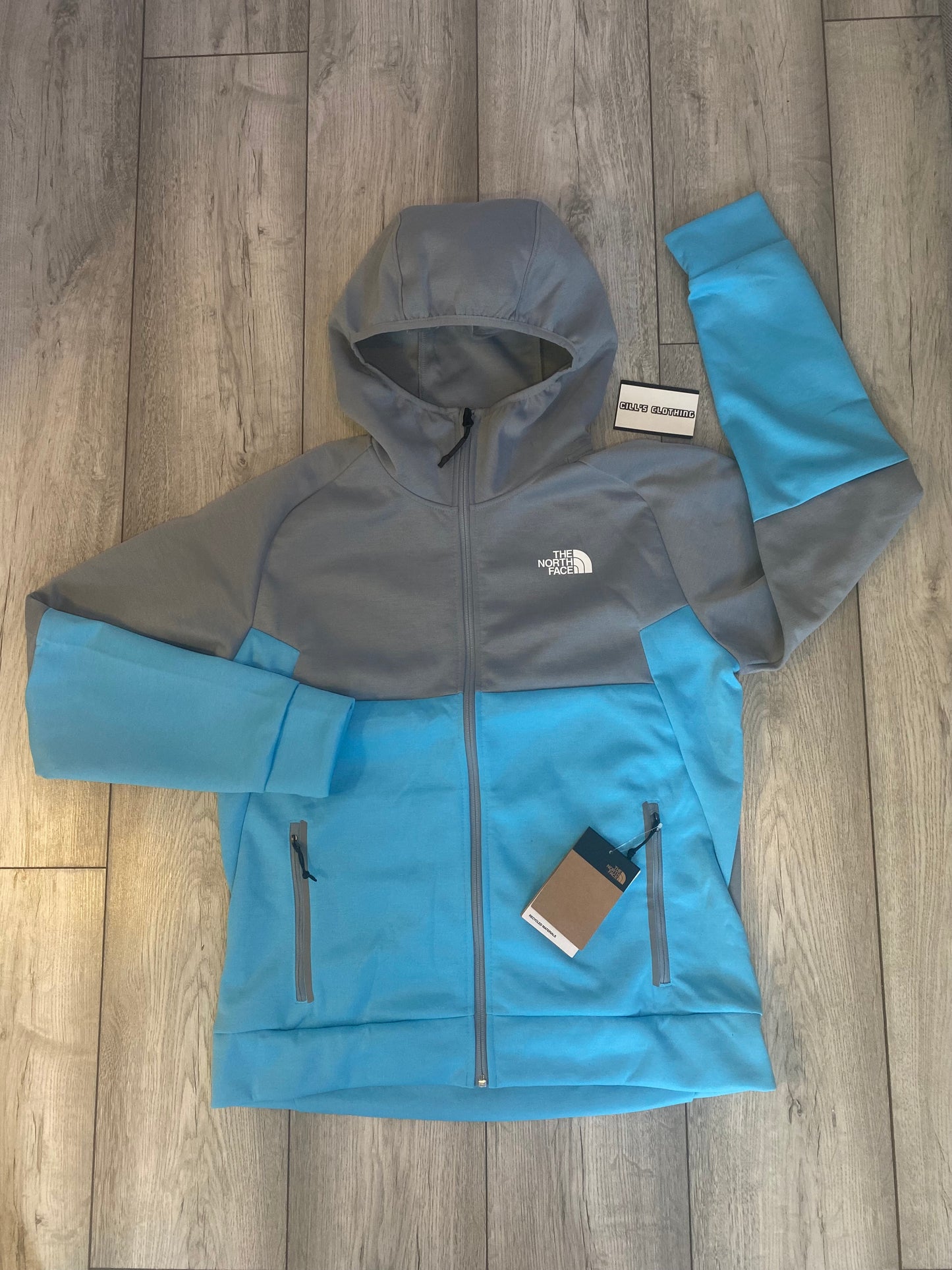 NORTHFACE RARE TRACKSUIT TOP   - GREY/NORSE BLUE