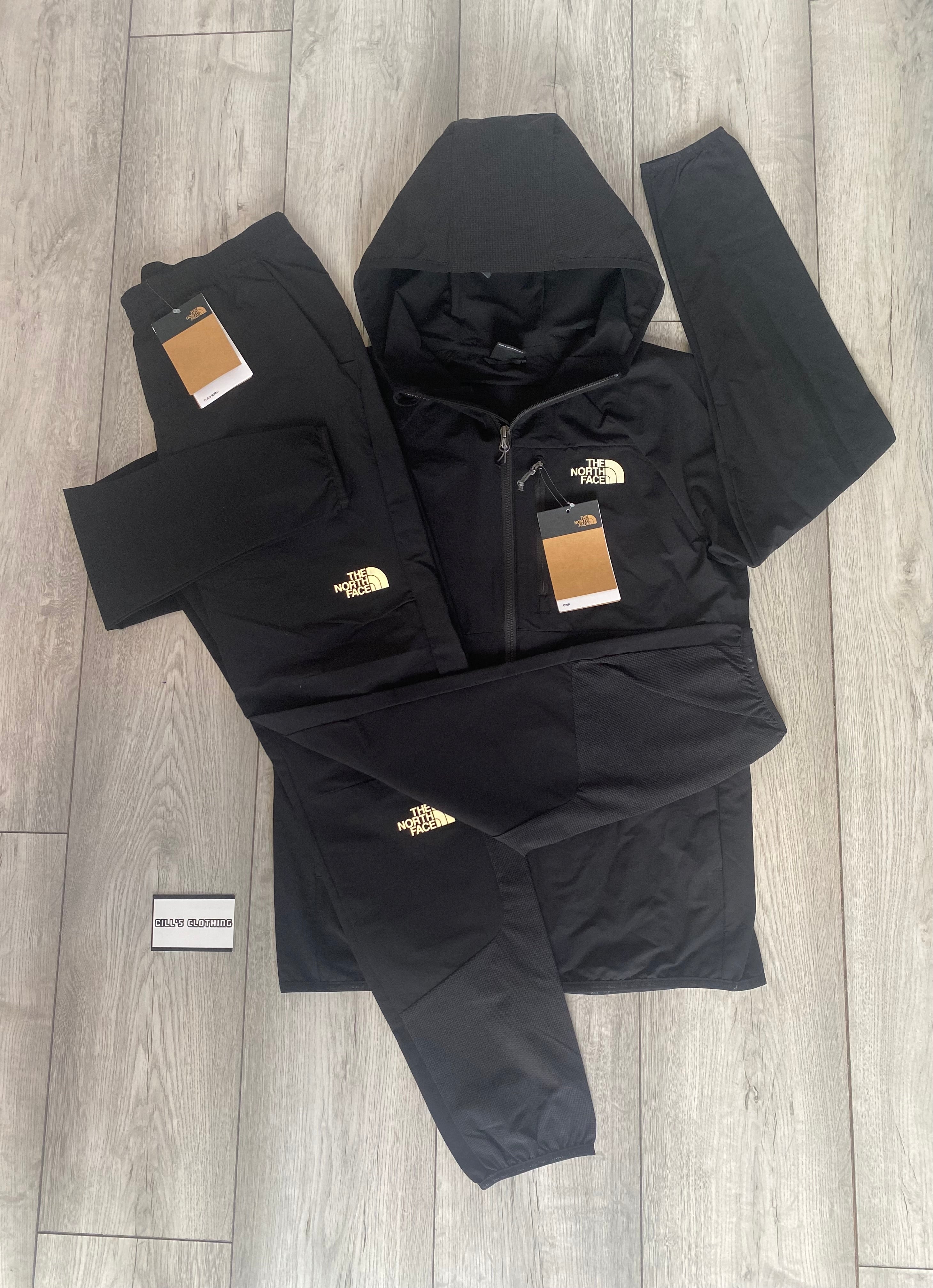 Black north face tracksuit hotsell