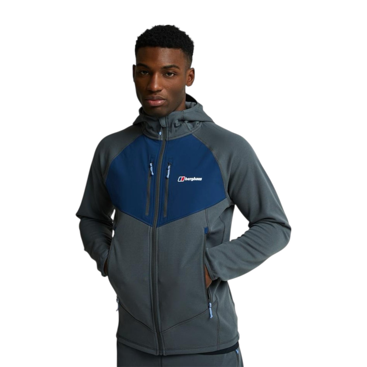 BERGHAUS CAVERN FULL ZIP HOODIE  - NAVY/GREY