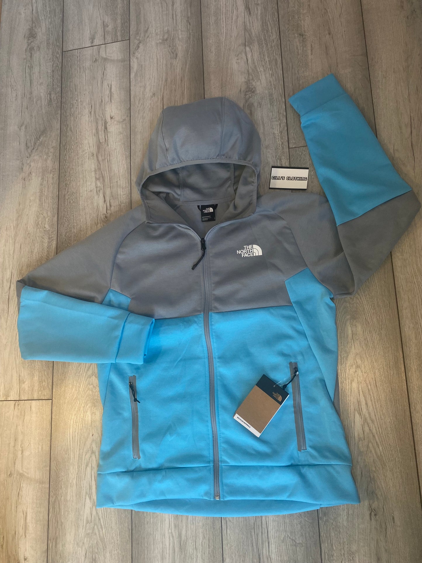 NORTHFACE RARE TRACKSUIT TOP   - GREY/NORSE BLUE