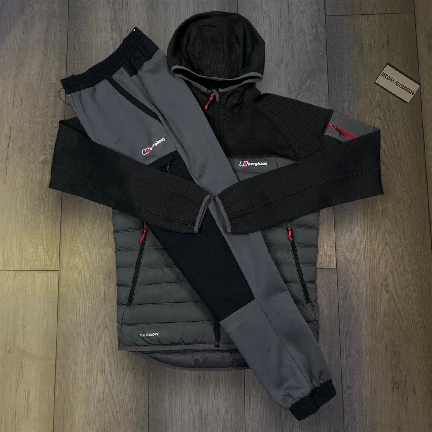 BERGHAUS PEAK JACKET WITH BOTTOMS - BLACK/GREY