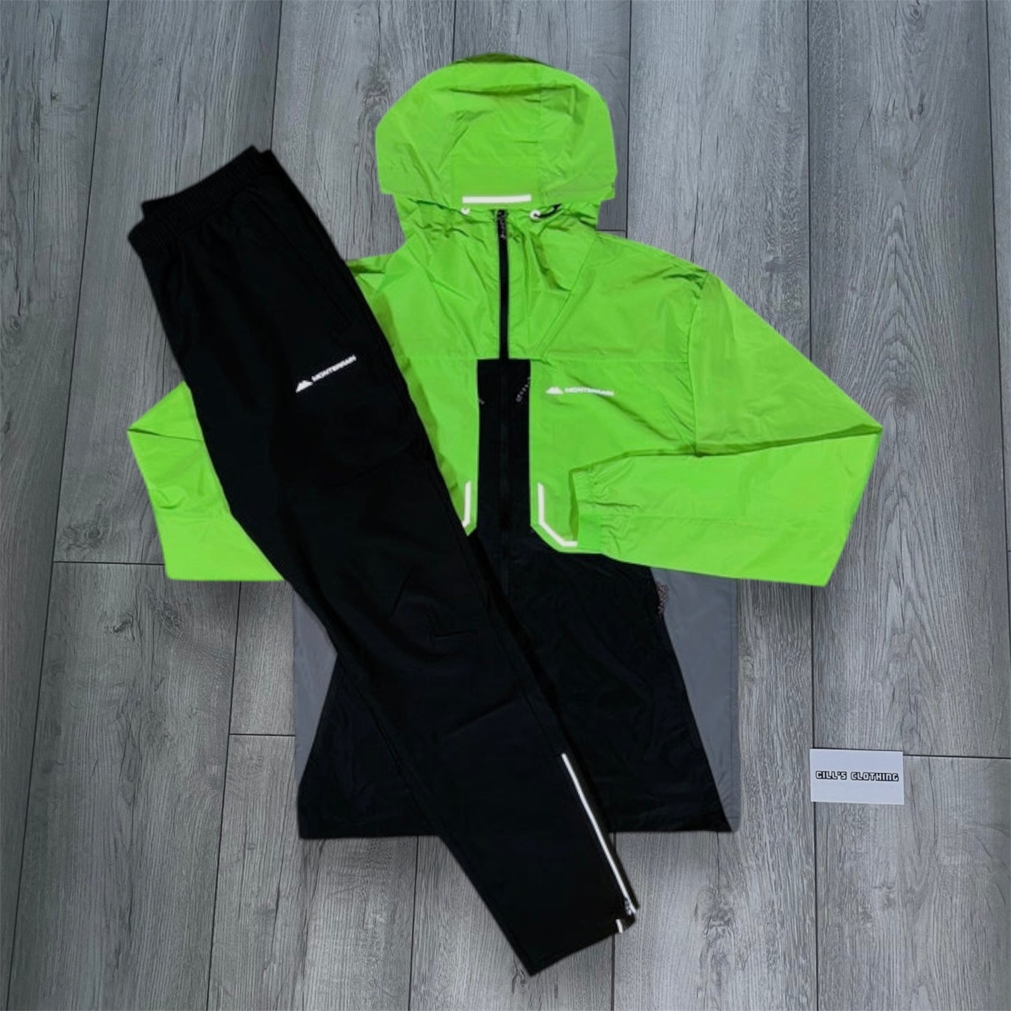 MONTERRAIN WINDBREAKER  TRACKSUIT - LIME/BLACK