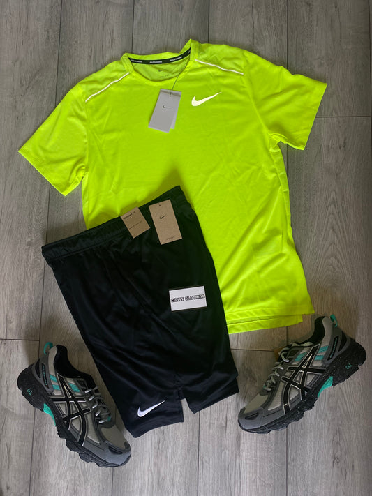 NIKE MILER SET - VOLT/BLACK