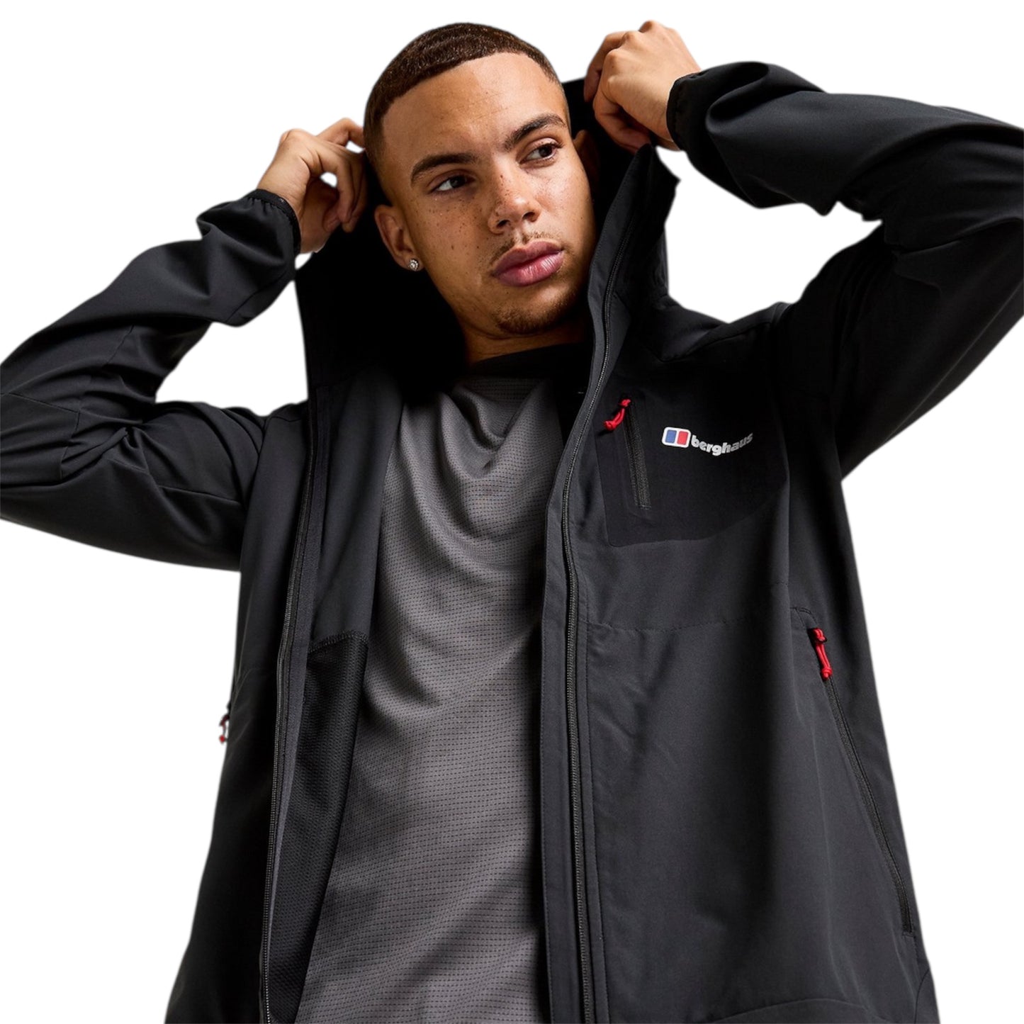BERGHAUS TRACK JACKET - BLACK/RED
