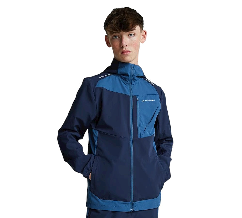 JUNIOR MONTERRAIN DEFLECT 2.0 WOVEN RUNNING JACKET - BLUE