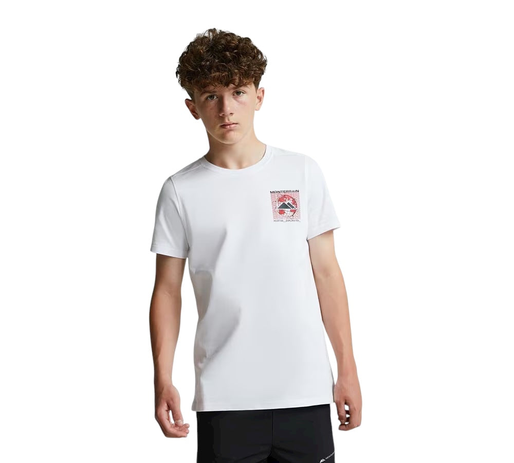 JUNIOR MONTERRAIN SATELLITE T-SHIRT - WHITE/RED