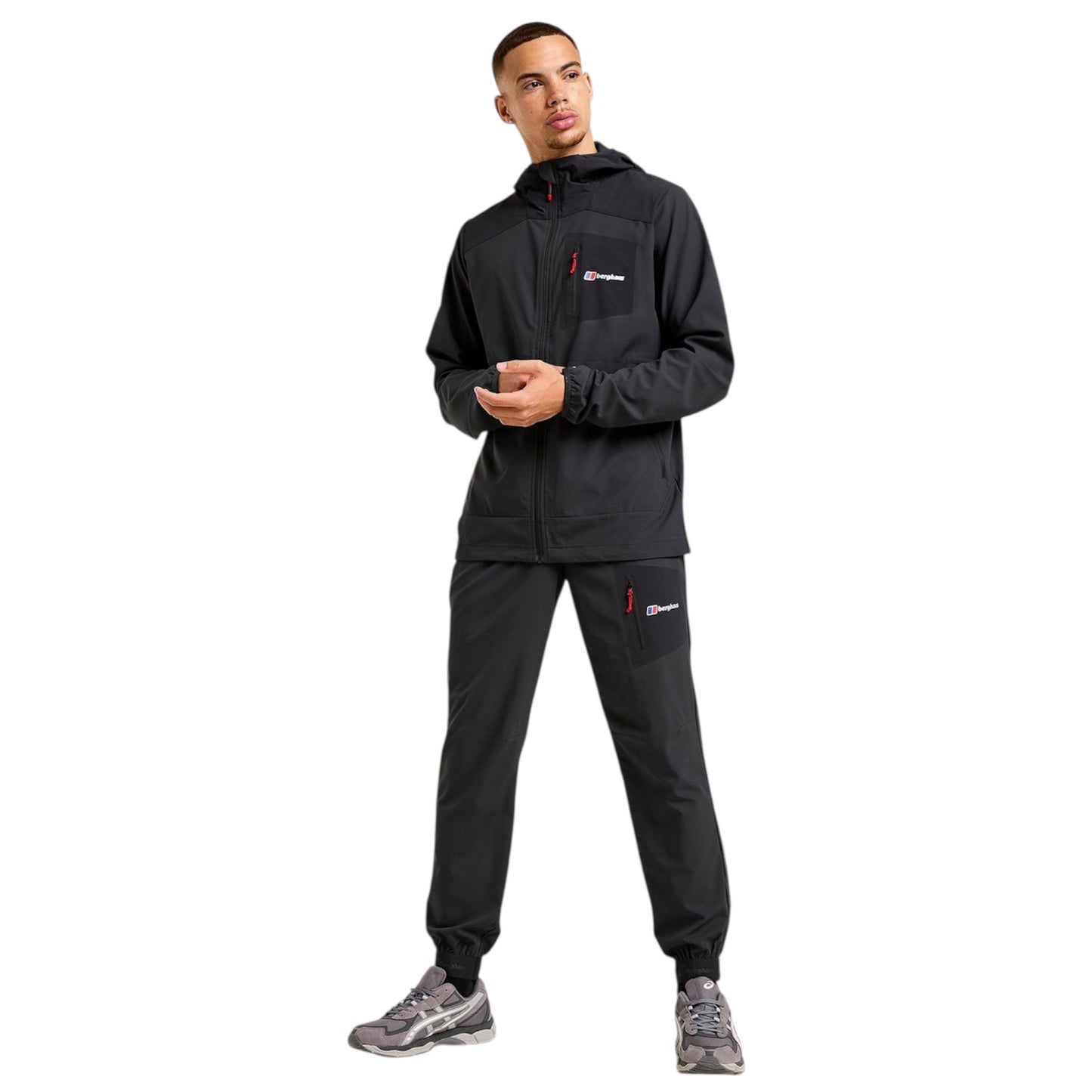 BERGHAUS TRACK JACKET - BLACK/RED