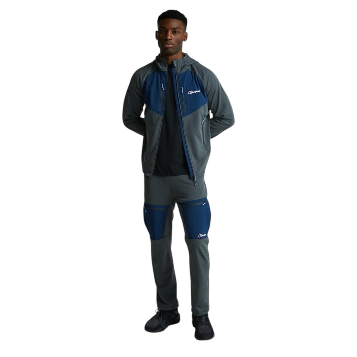 BERGHAUS CAVERN FULL ZIP HOODIE  - NAVY/GREY