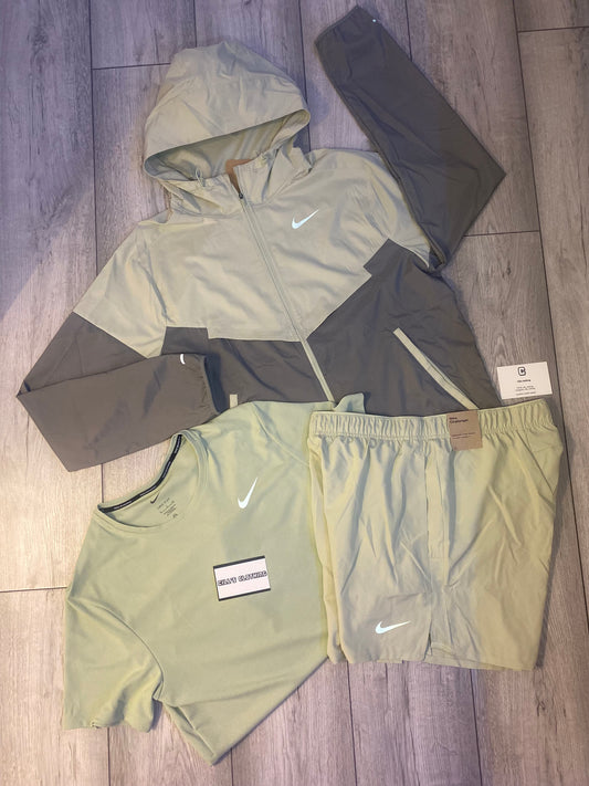 NIKE RUN REPEL WINDBREAKER SET - OLIVE AURA/DARK STUCCO