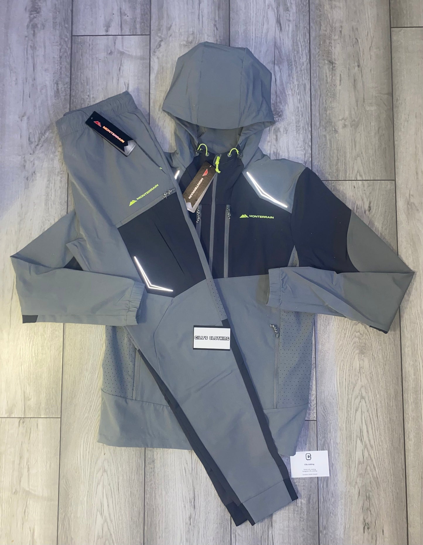 MONTERRAIN TRACKSUIT - GREY/VOLT TIPS