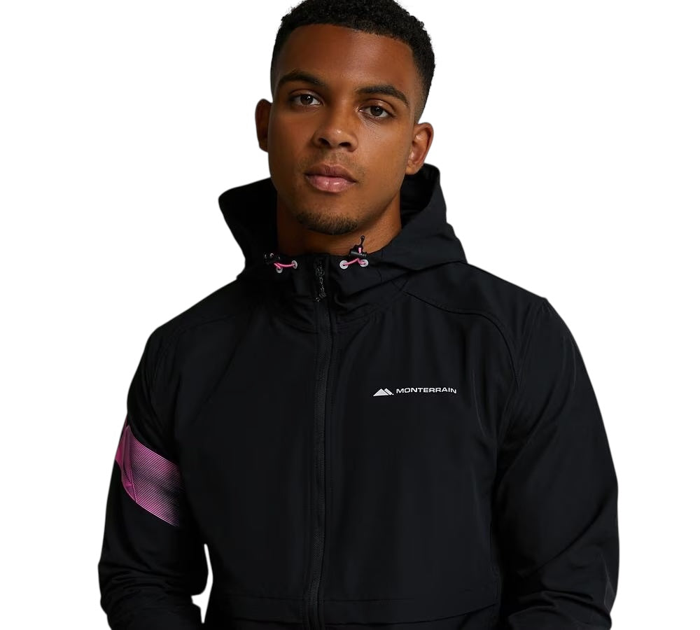 MONTERRAIN DISTANCE WOVEN HOODIE - BLACK/PINK