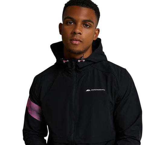 MONTIREX DISTANCE WOVEN HOODIE - BLACK/PINK