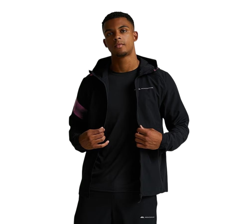 MONTERRAIN DISTANCE WOVEN HOODIE - BLACK/PINK