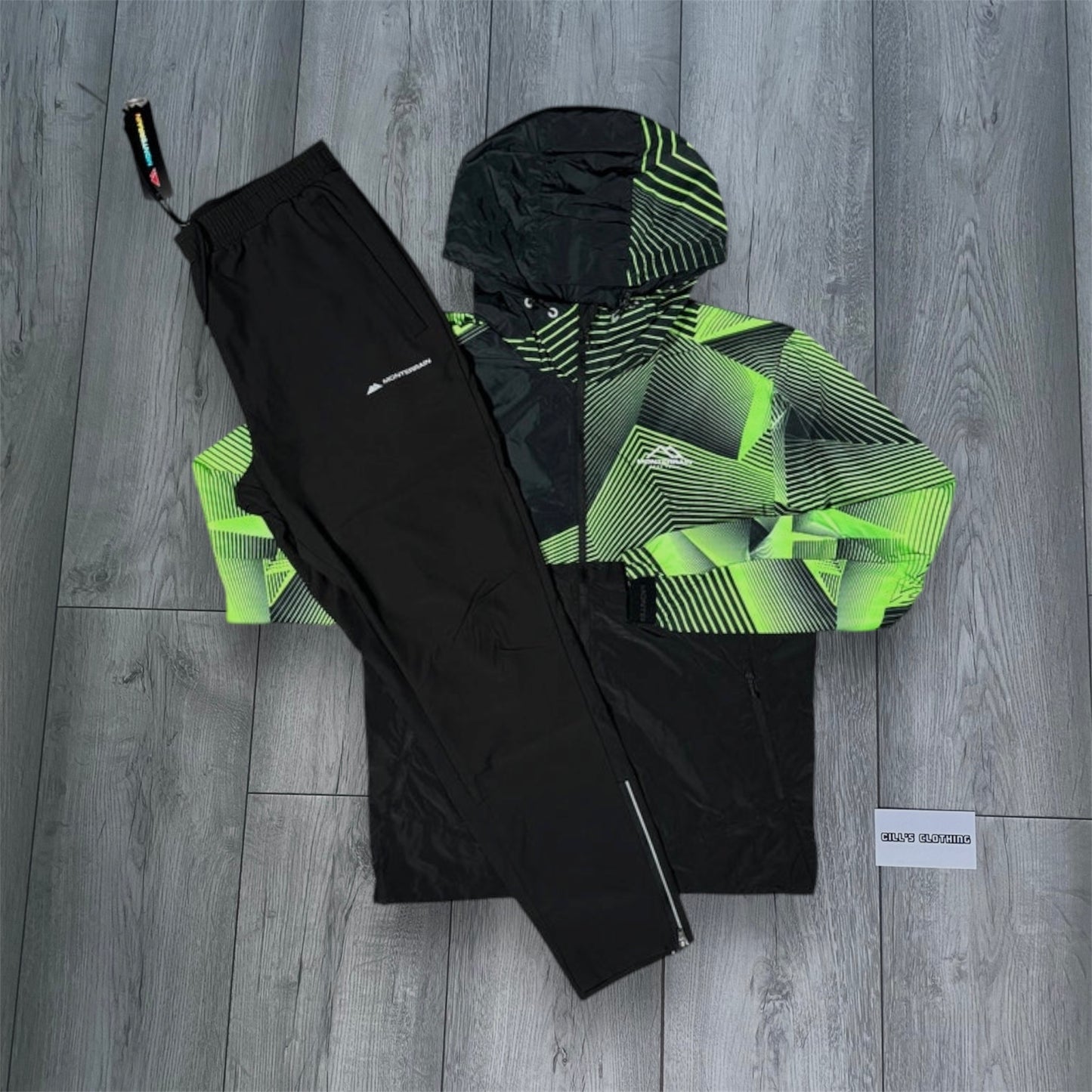 MONTERRAIN GLOW WINDBREAKER TRACKSUIT - VOLT/BLACK