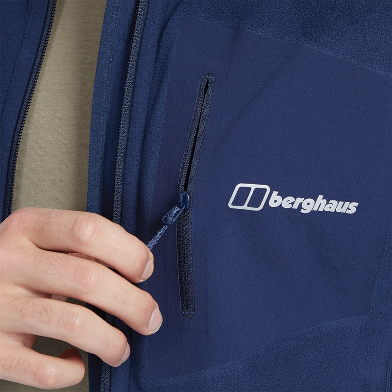 BERGHAUS TATHWELL HOODED FLEECE JACKET - BLUE