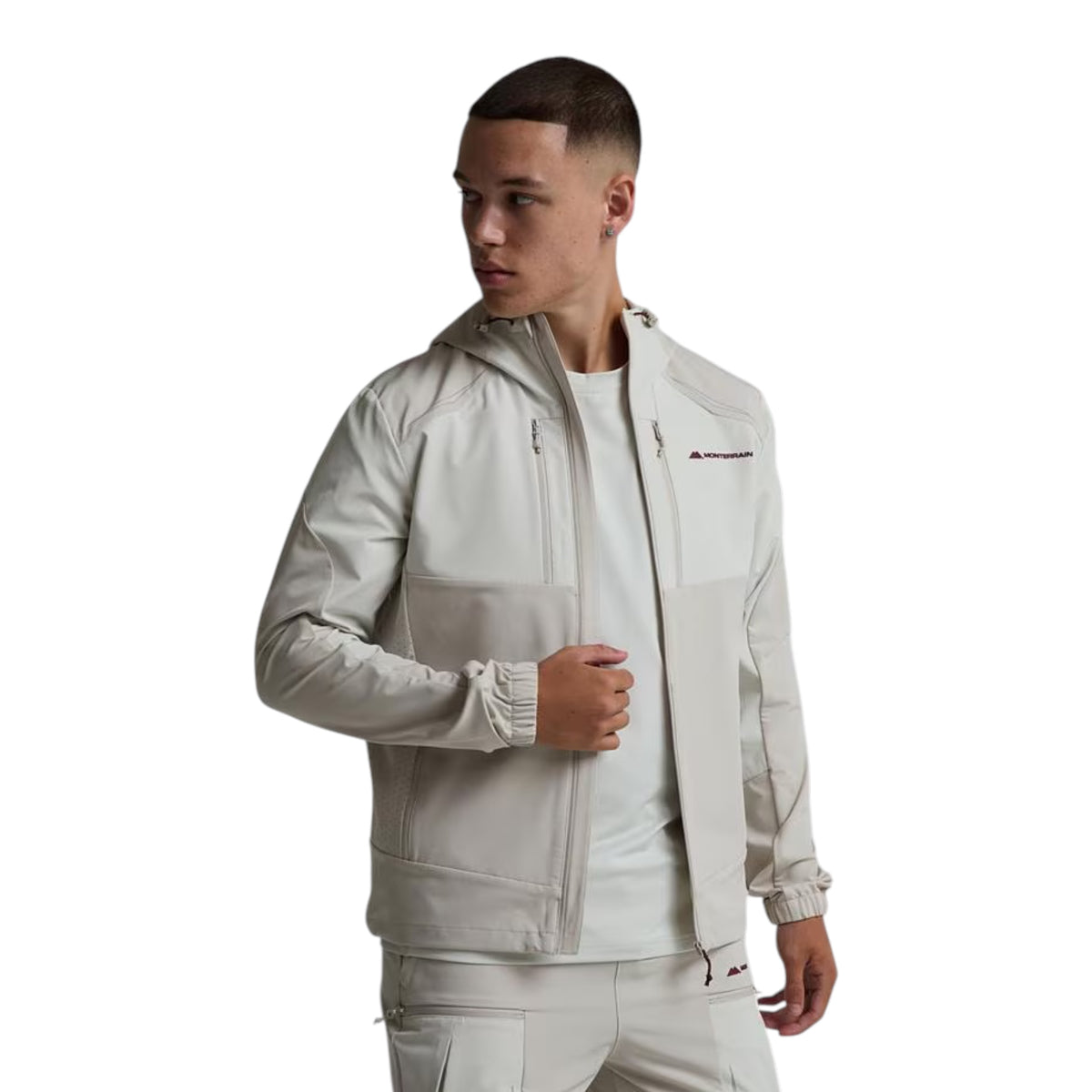 MONTERRAIN ORBIT WOVEN RUNNING HOODIE - BEIGE