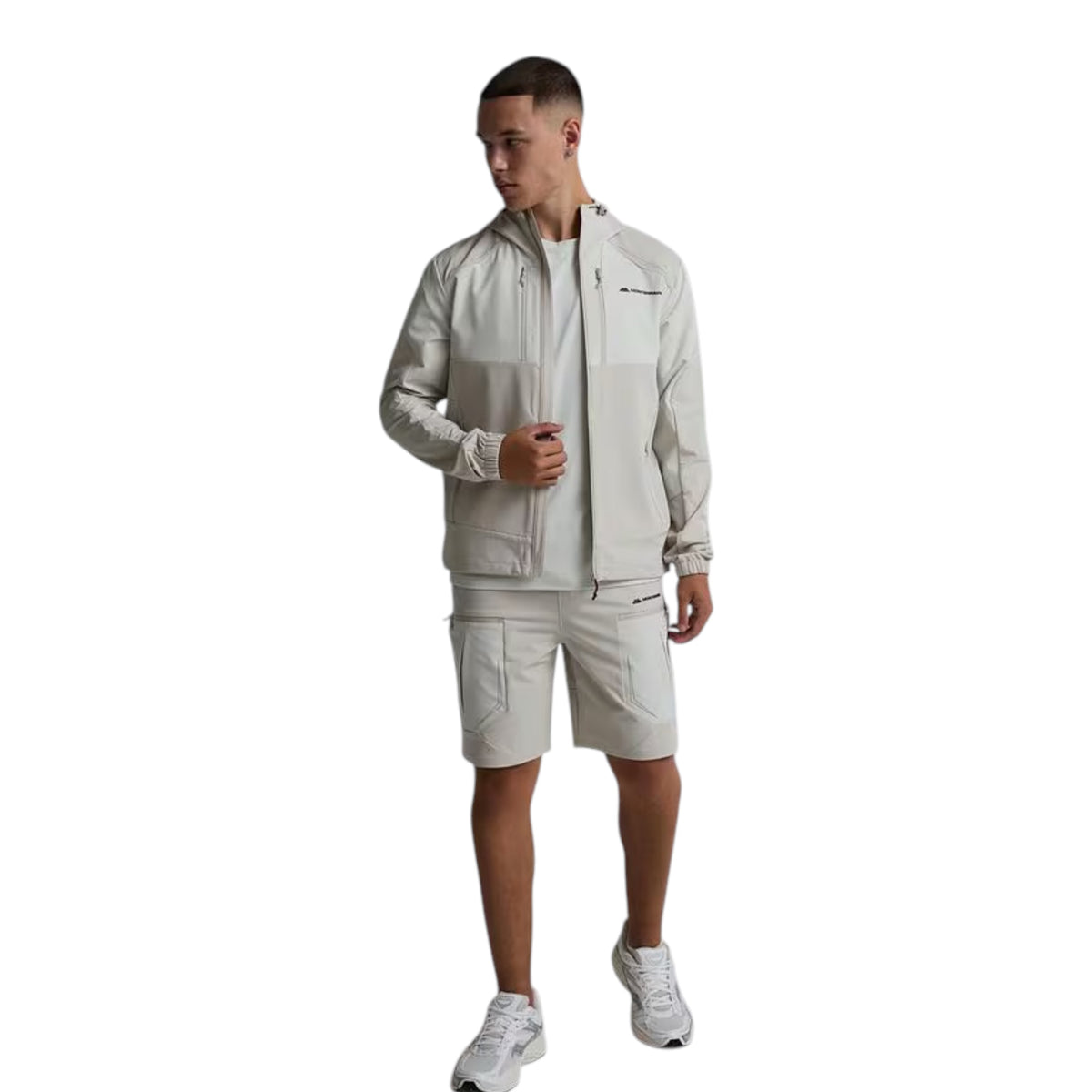 MONTERRAIN ORBIT WOVEN RUNNING HOODIE - BEIGE