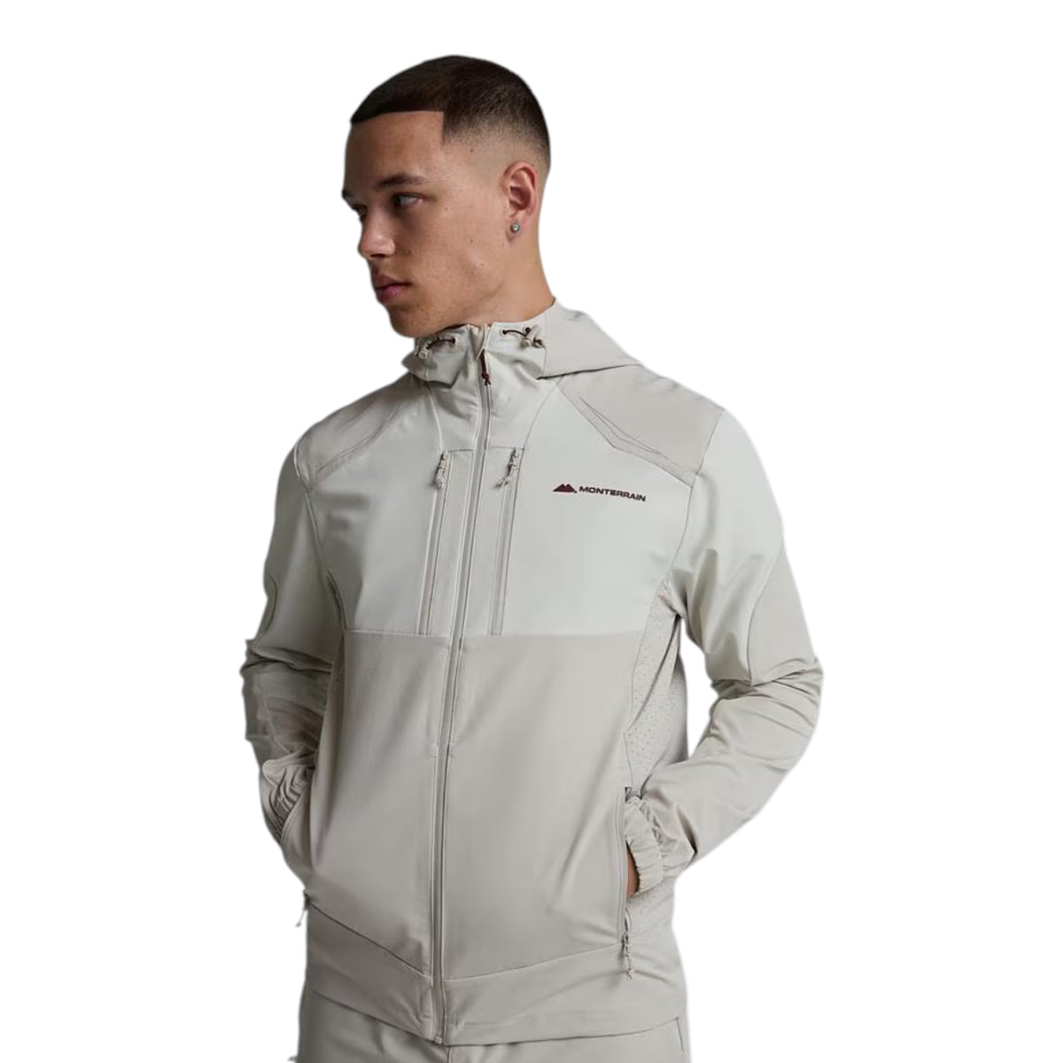 MONTERRAIN ORBIT WOVEN RUNNING HOODIE - BEIGE