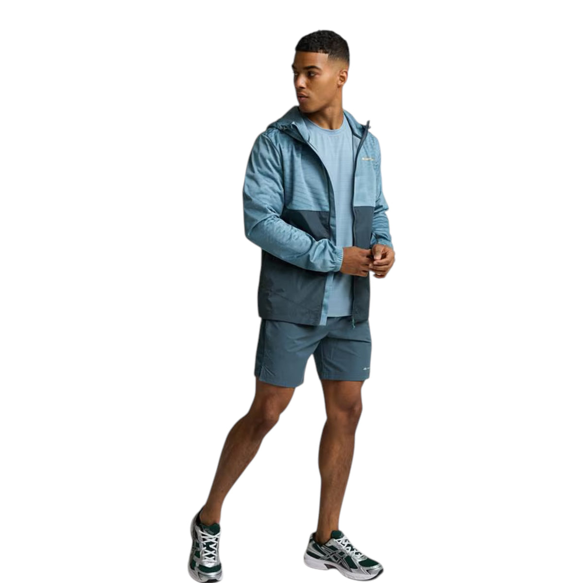 MONTERRAIN DIVIDE RUNNING HOODIE - BLUE/LIGHT BLUE