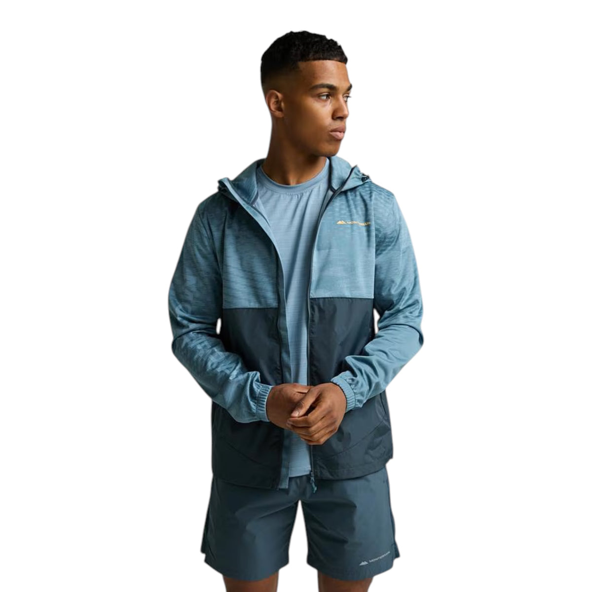 MONTERRAIN DIVIDE RUNNING HOODIE - BLUE/LIGHT BLUE
