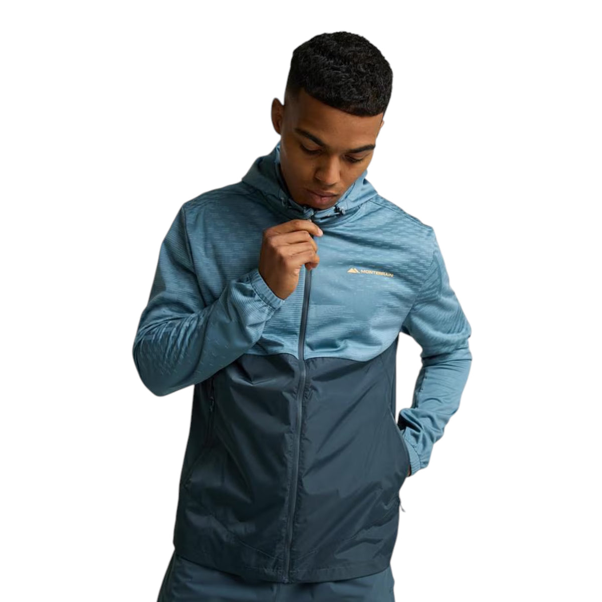 MONTERRAIN DIVIDE RUNNING HOODIE - BLUE/LIGHT BLUE