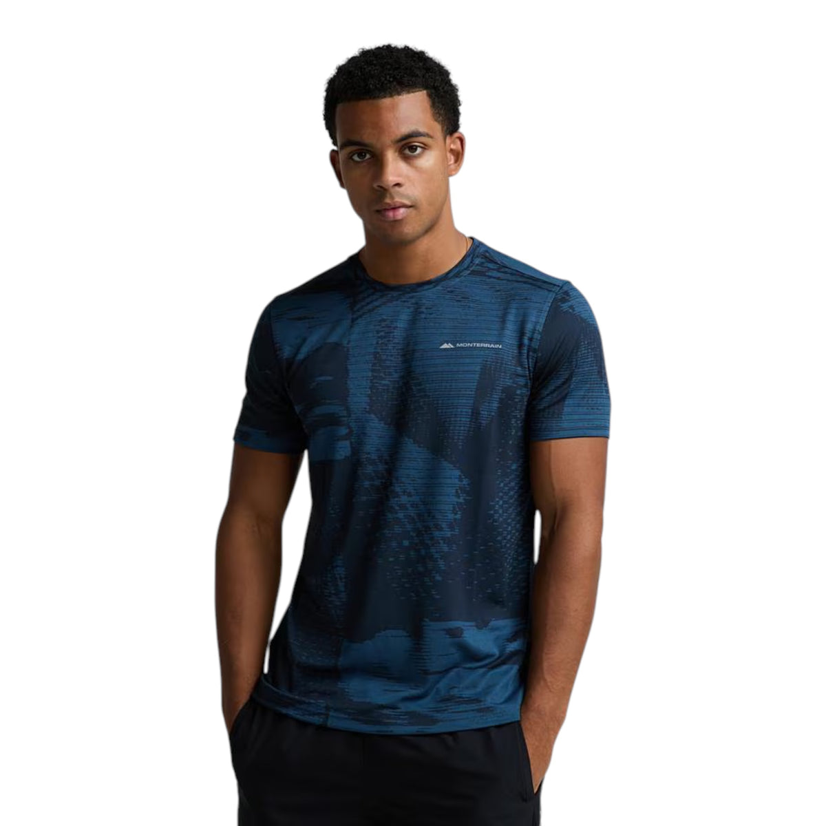 MONTERRAIN DIVIDE RUNNING T-SHIRT - BLUE